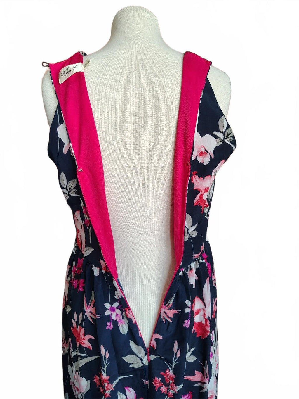Eliza J Women's Navy Blue Floral Halter Midi Dress Size 4