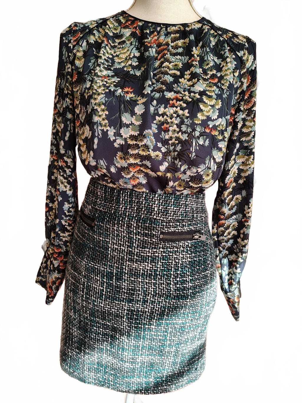 Zara Women's Long Sleeve Floral Print Blouse XS