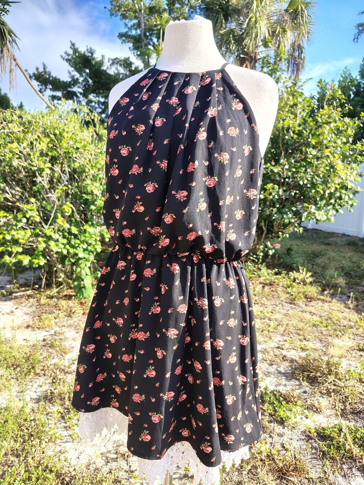 Papaya Black Floral Dress Size Large Jr