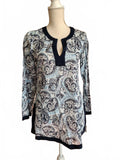 Lucky Brand Women's XS Cotton Paisley Print Tunic Top Y2K