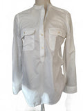Gap Women's White Long Sleeve Button-Front Shirt Size XS