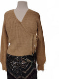 Express Women's XS Tan Mohair Blend Wrap Sweater