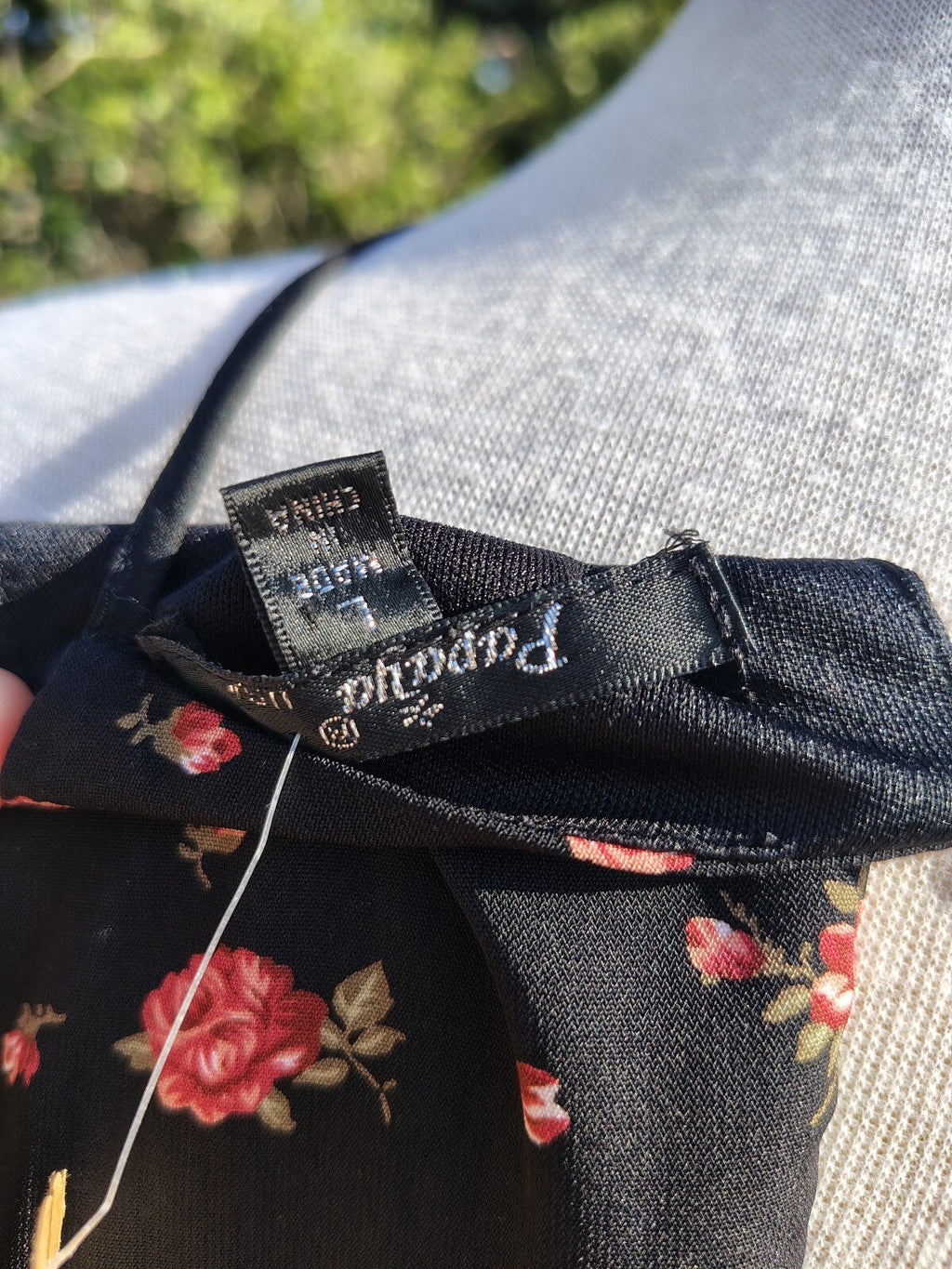 Papaya Black Floral Dress Size Large Jr