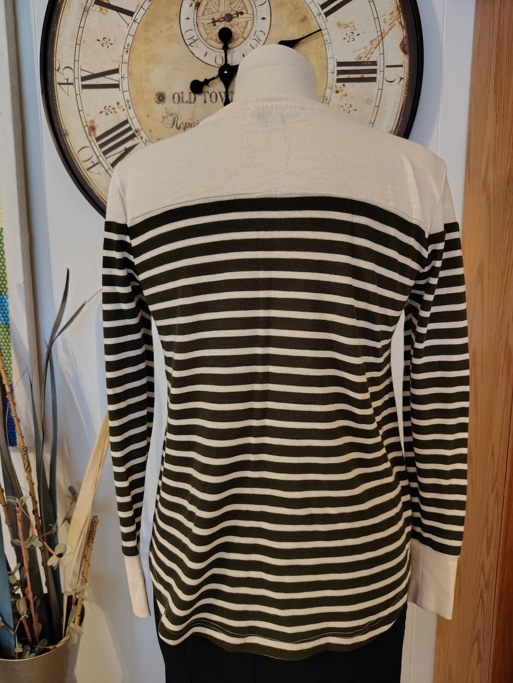 LOFT Women's XS Striped Long Sleeve Cotton Blend Sweater