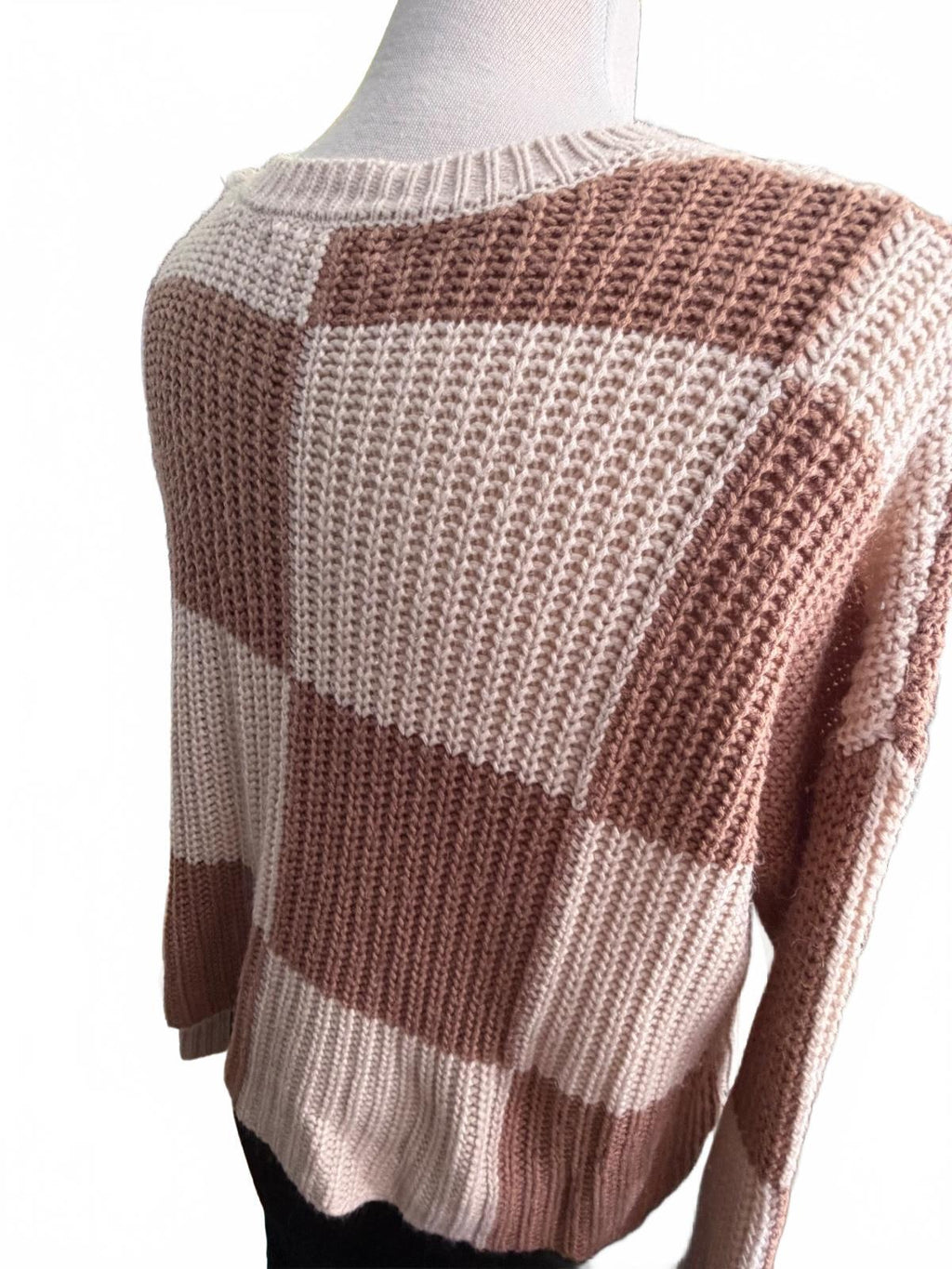 Moon & Madison Women's Size S Chunky Knit Colorblock Shrug