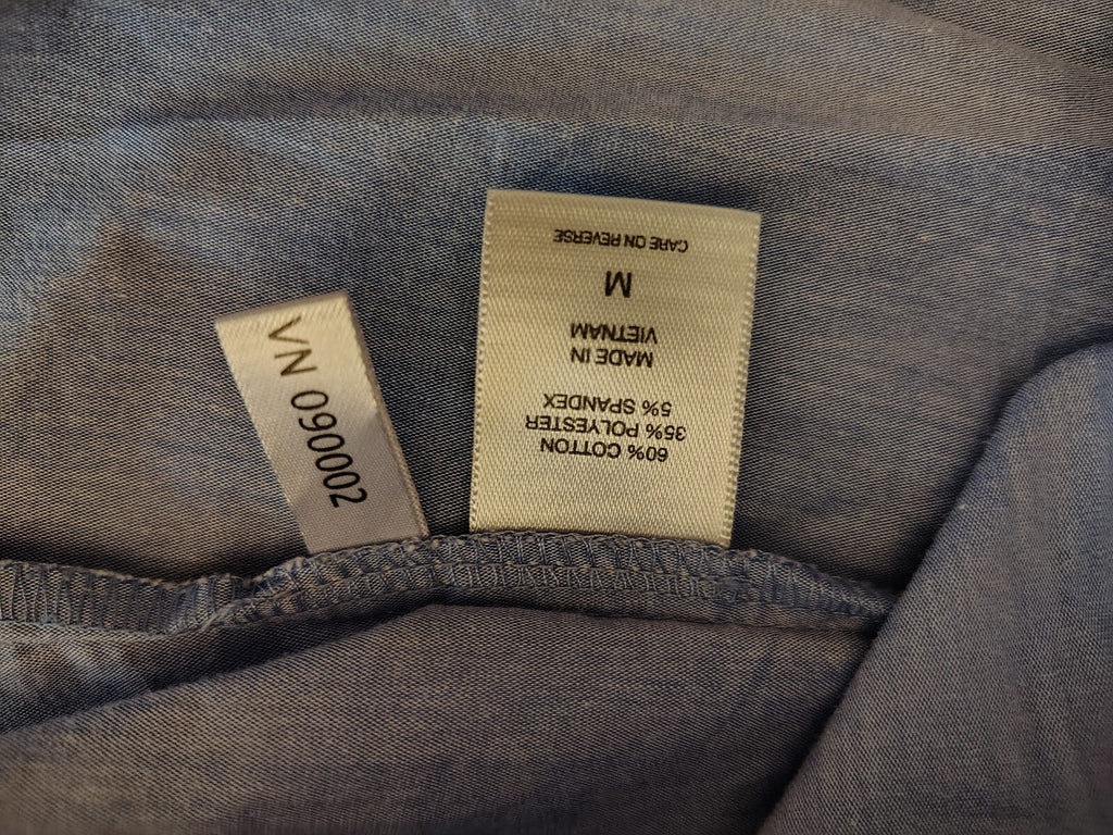 New York & Company Women's Medium Light Blue Button-Up