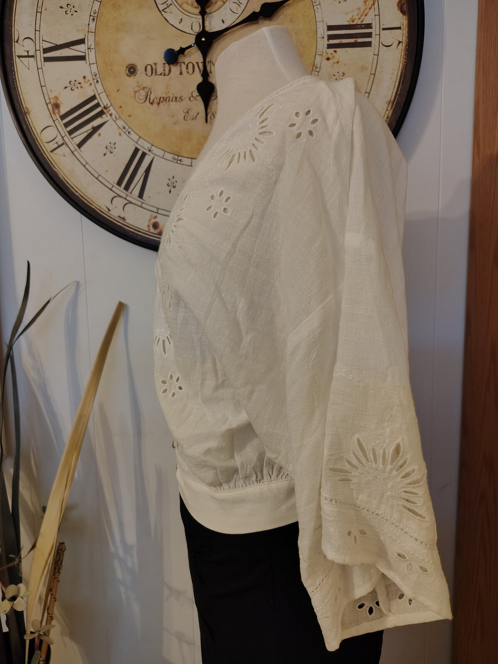 Lovestitch White Embroidered Button-Up Blouse medium