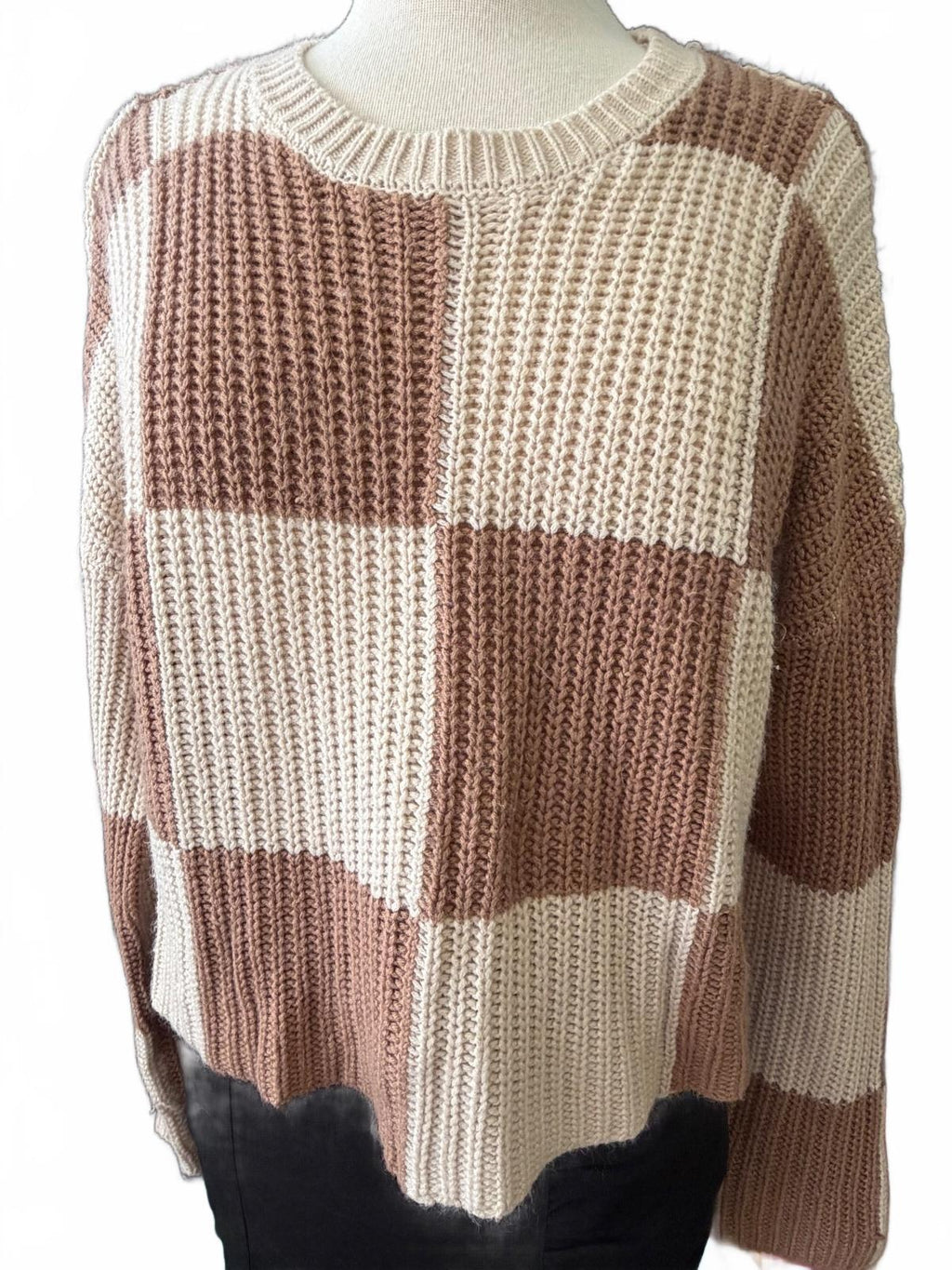 Moon & Madison Women's Size S Chunky Knit Colorblock Shrug