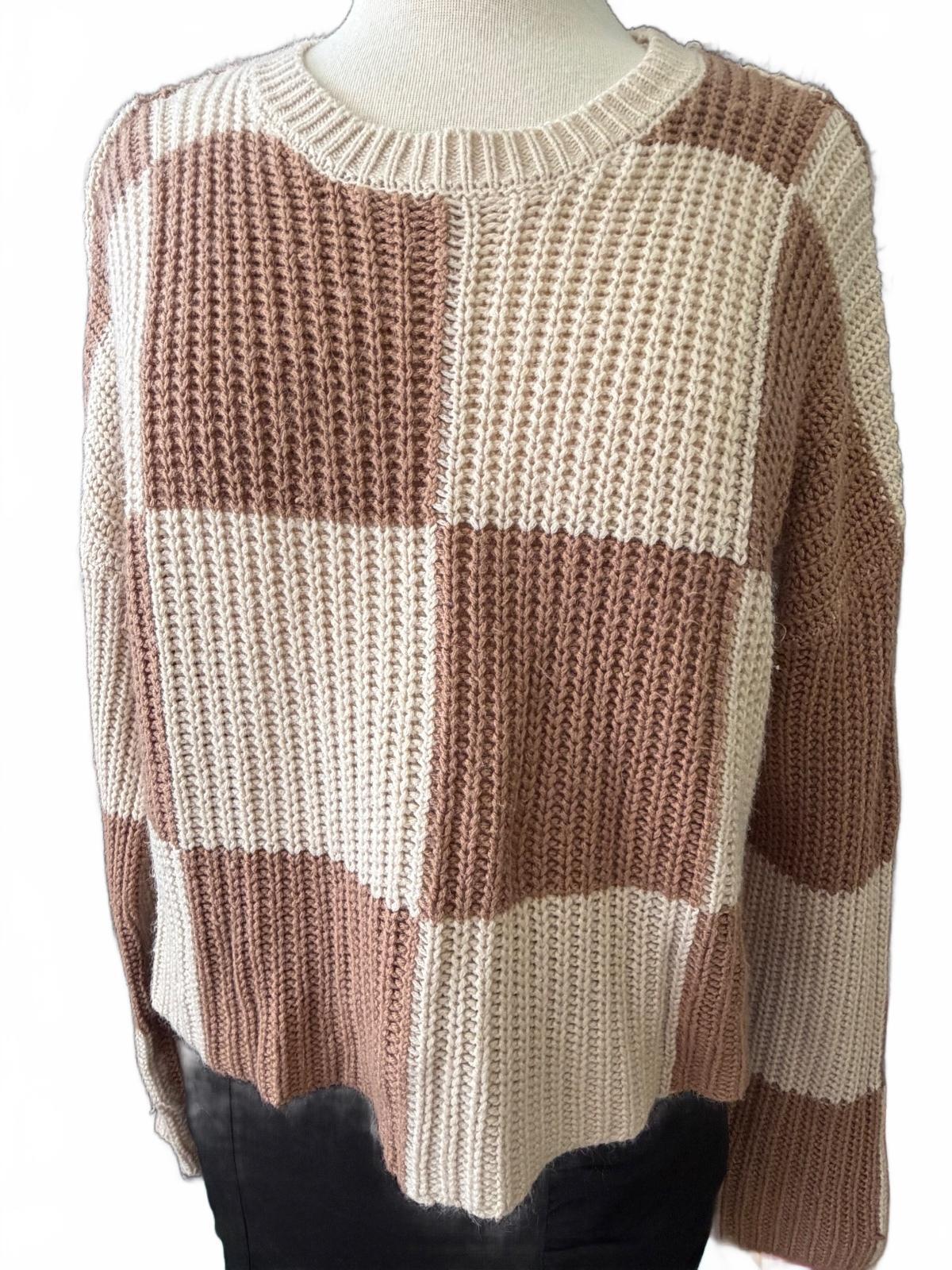 Moon & Madison Women's Size S Chunky Knit Colorblock Shrug