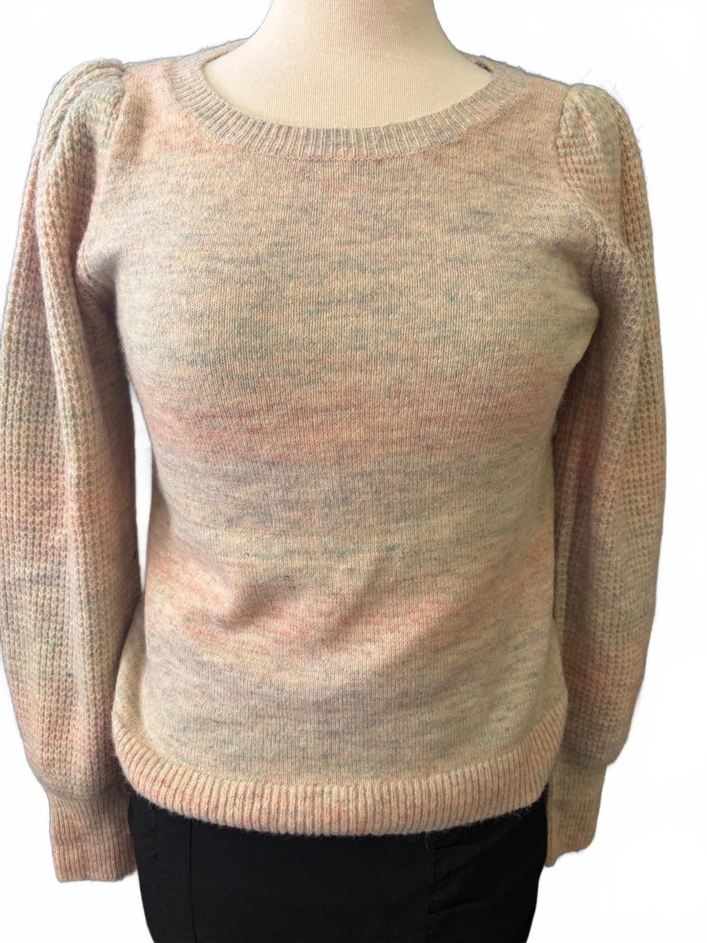 Cece Women's XS Pastel Pink Puff Sleeve Shrug Sweater