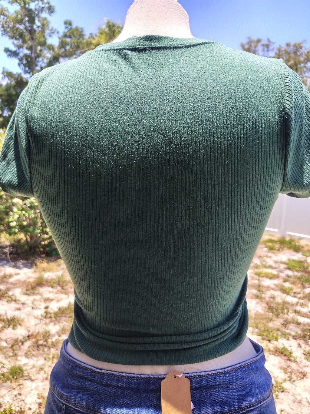 Tilly's Green Women's Crop Top medium