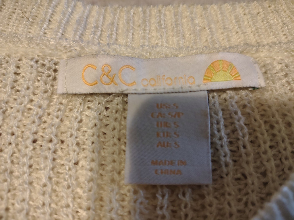 C&C California Women's Size Small Crew Neck Sweater Striped