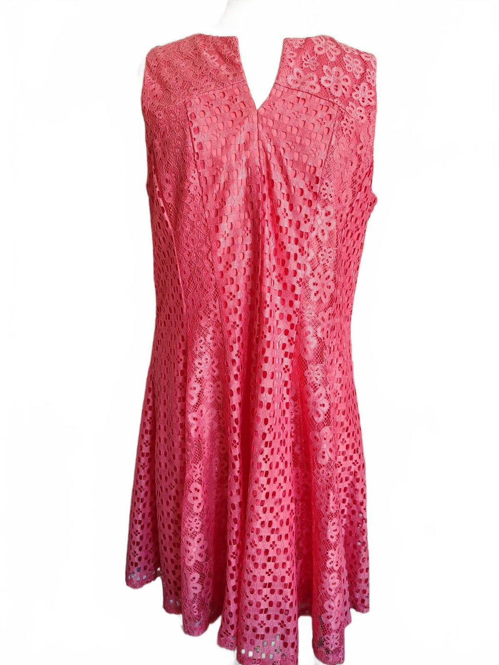 Gabby Skye Women's Coral Lace Fit-and-Flare Dress Size 16