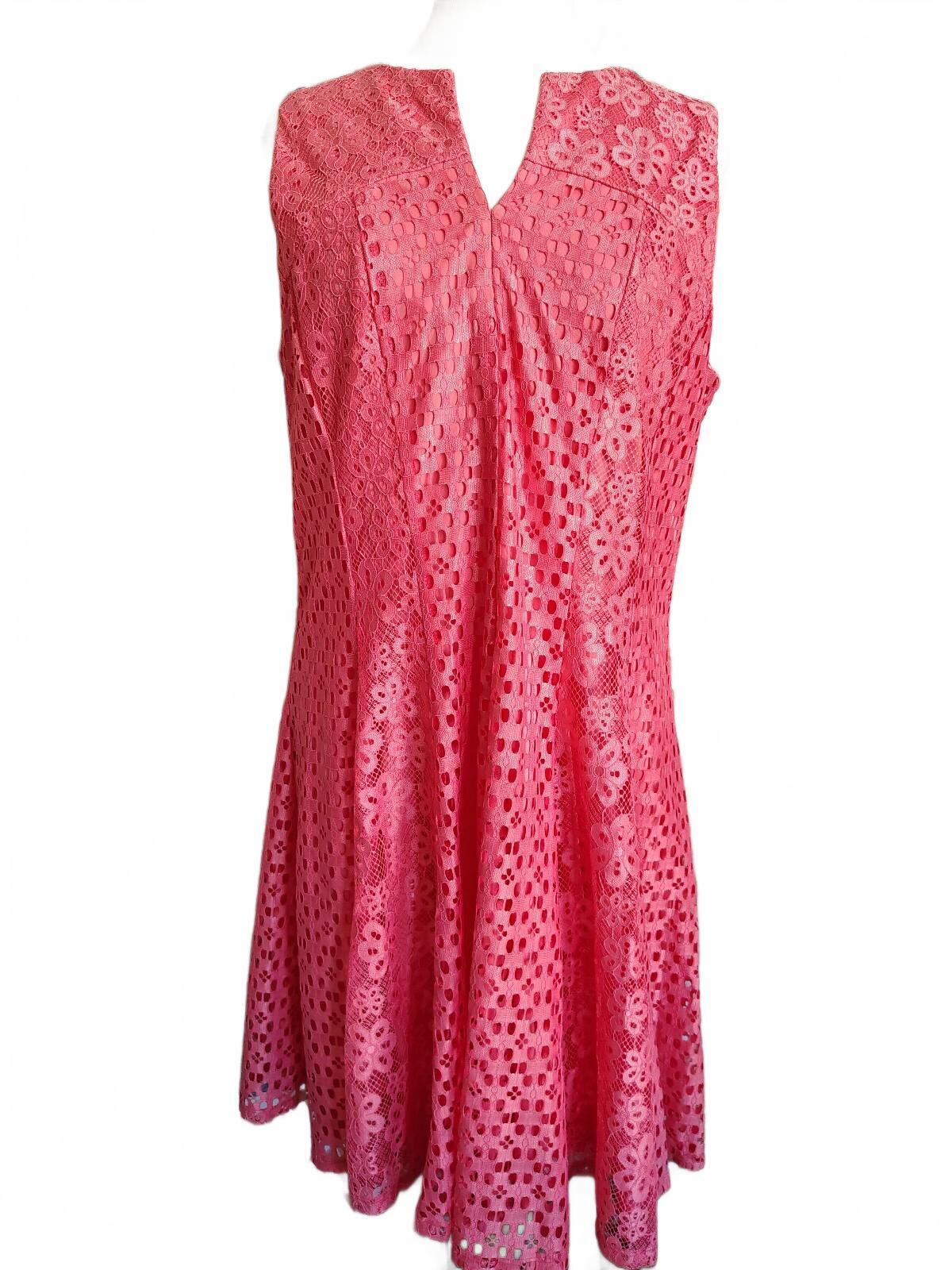 Gabby Skye Women's Coral Lace Fit-and-Flare Dress Size 16
