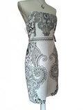 NY & Co Strapless Sheath Dress White Black NWT Sz 2