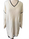 Anko Women's Size 10 Cream V-Neck Long Sweater Dress