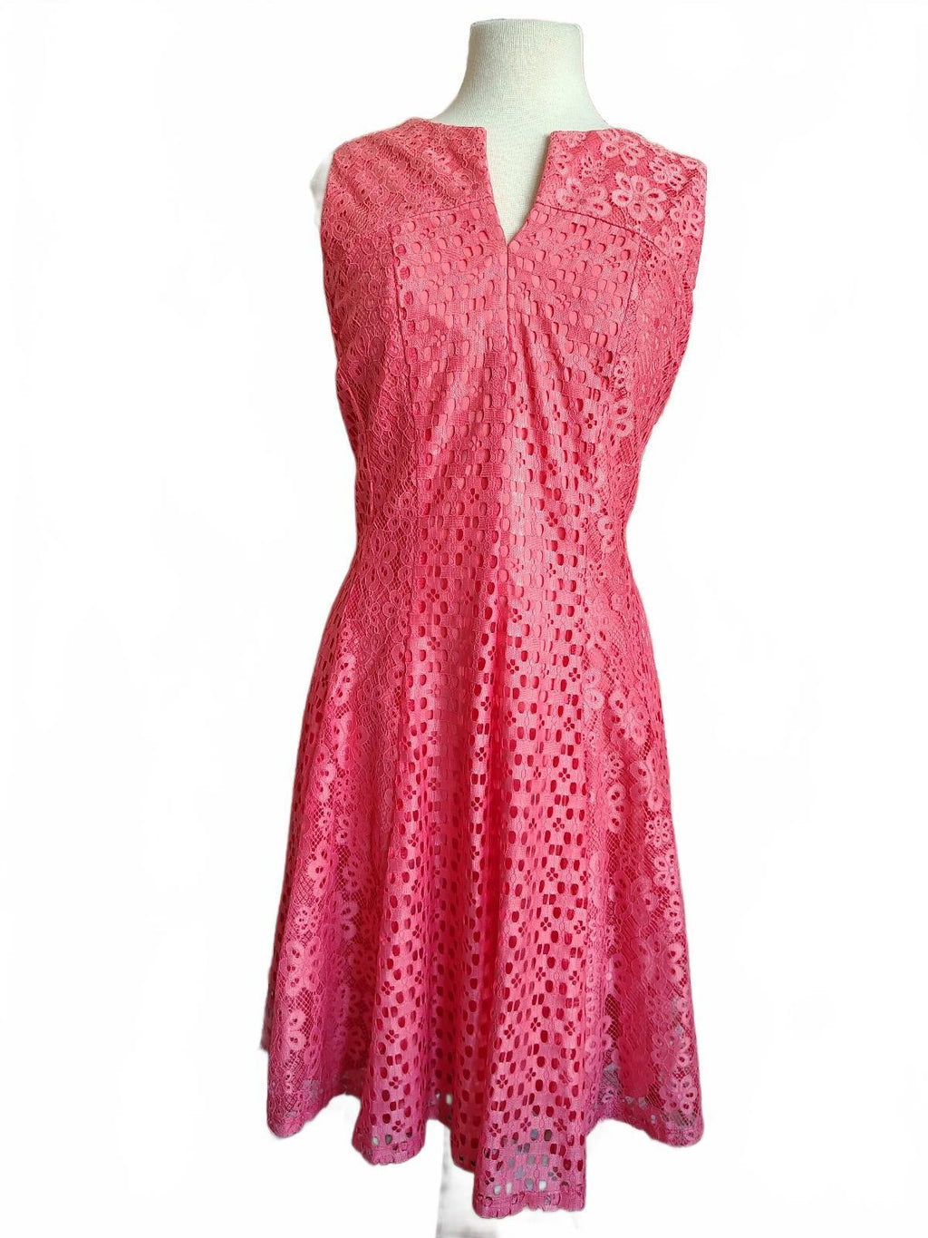Gabby Skye Women's Coral Lace Fit-and-Flare Dress Size 16