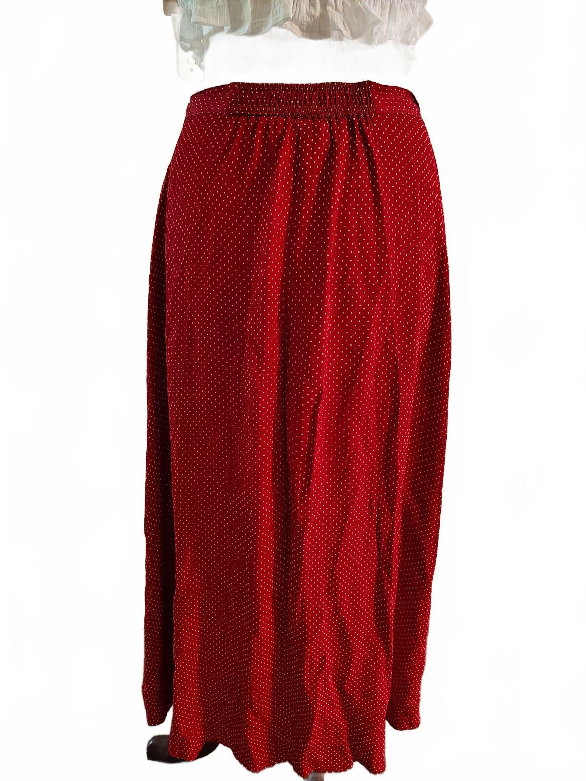 Carole Little Womens Rd Polka Dot Button-Front Maxi Skirt 12