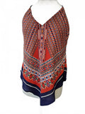 IZ Byer Women's Medium Sleeveless V-Neck bandana top Medium