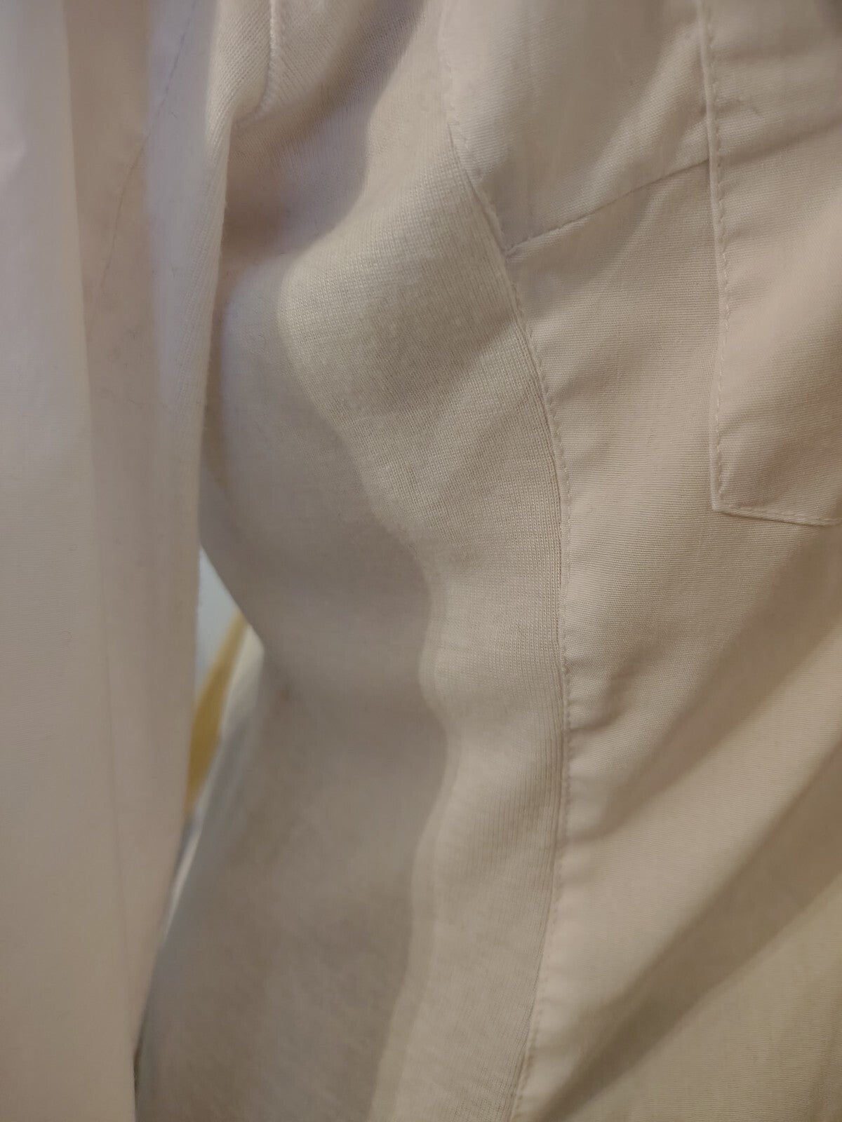 Women's White Long Sleeve Button-Up Shirt with Chest Pockets