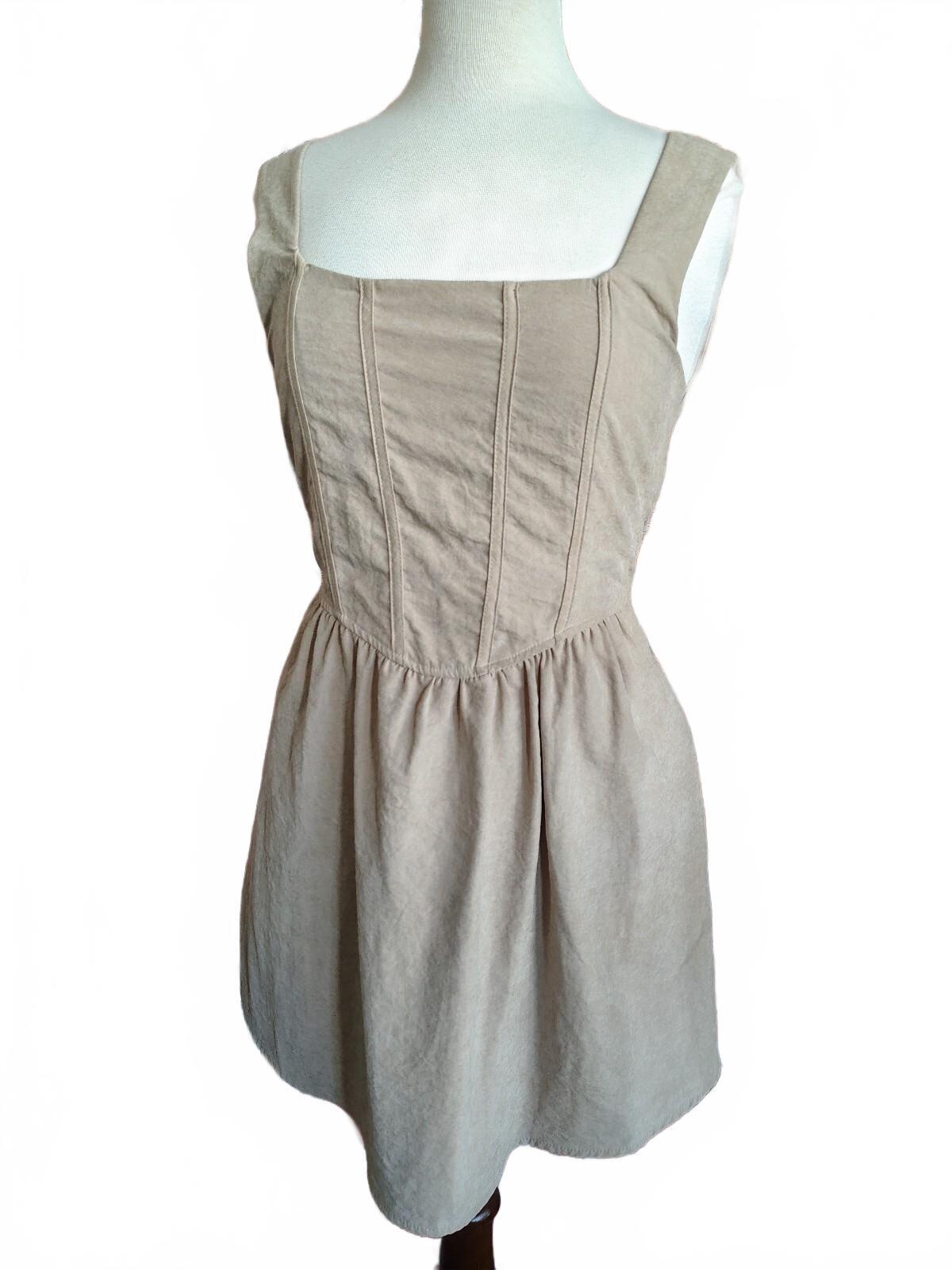 Kirious Los Angeles Beige Sleeveless Mini Dress Medium