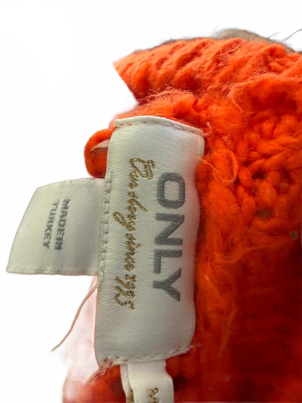 Only Our Story Women's Bright Orange Chunky Knit Sweater Med