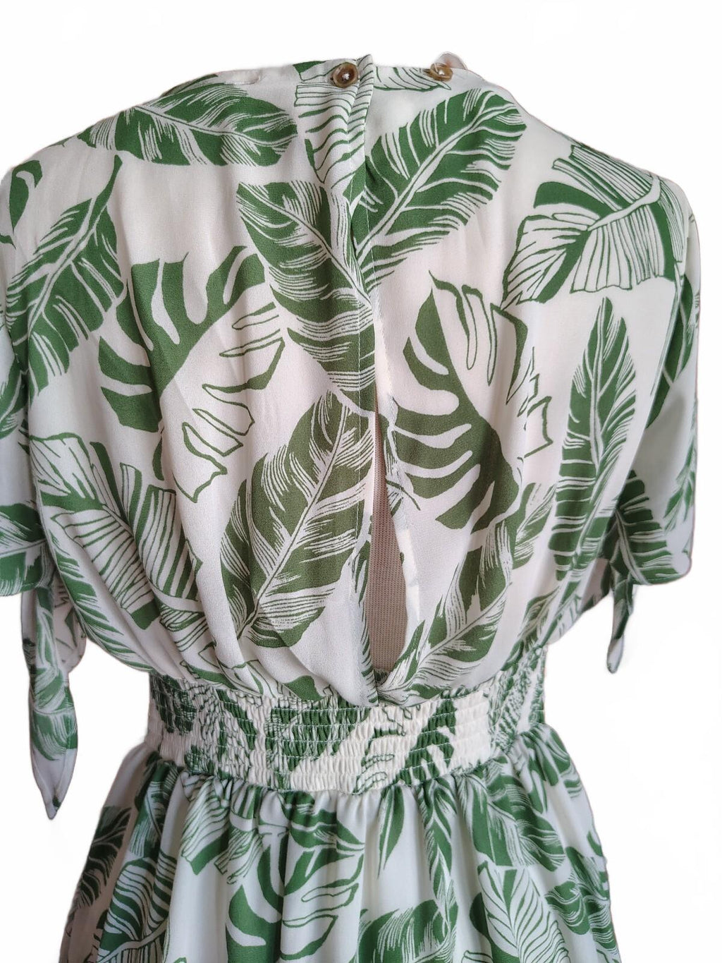 Women's Tropical Leaf Print Button-Front Dress medium