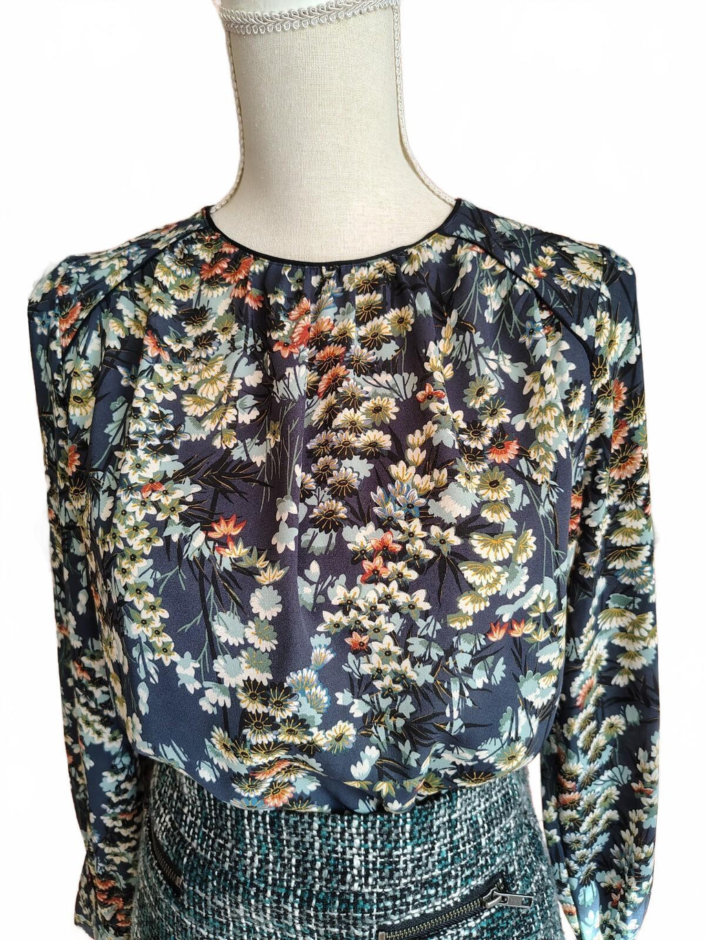 Zara Women's Long Sleeve Floral Print Blouse XS