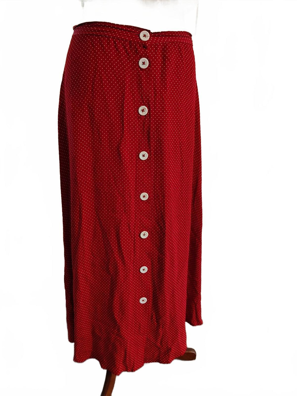 Carole Little Womens Rd Polka Dot Button-Front Maxi Skirt 12