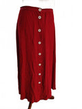 Carole Little Womens Rd Polka Dot Button-Front Maxi Skirt 12