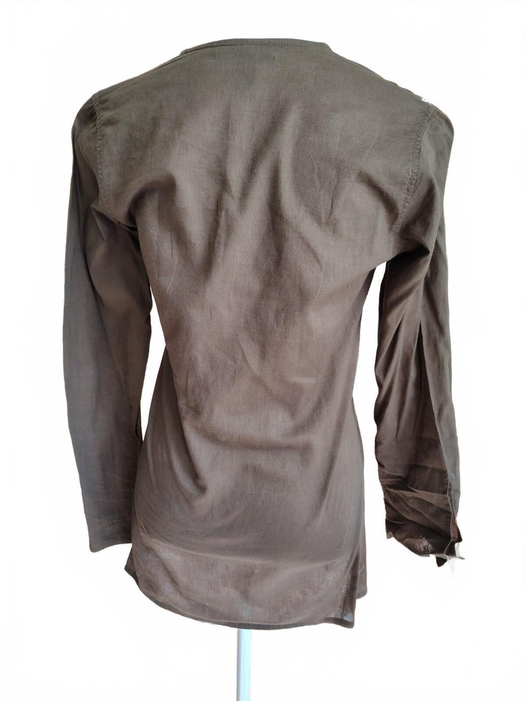 Lucky Brand Women's Brown Embroidered Cotton Tunic XS Y2K