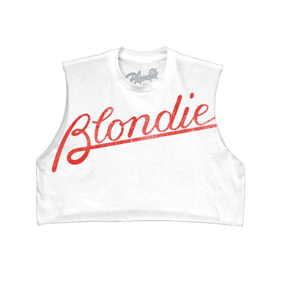 Blondie Tilted Logo Juniors Diy Tank - #shop_name GOODIE TWO SLEEVESApparel