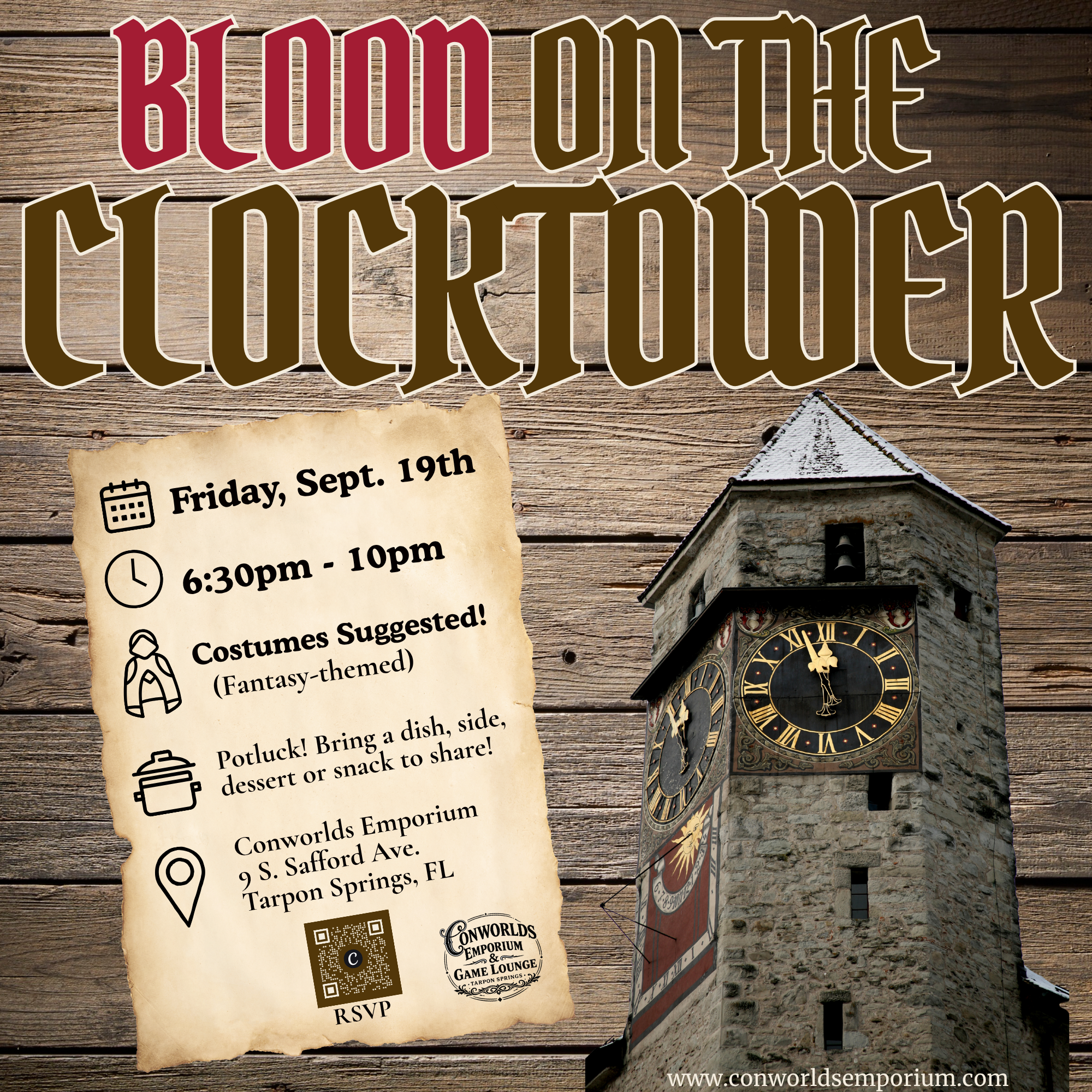 Blood on the Clocktower: Swords, Sorcery & Suspicion {Friday, September 18th}
