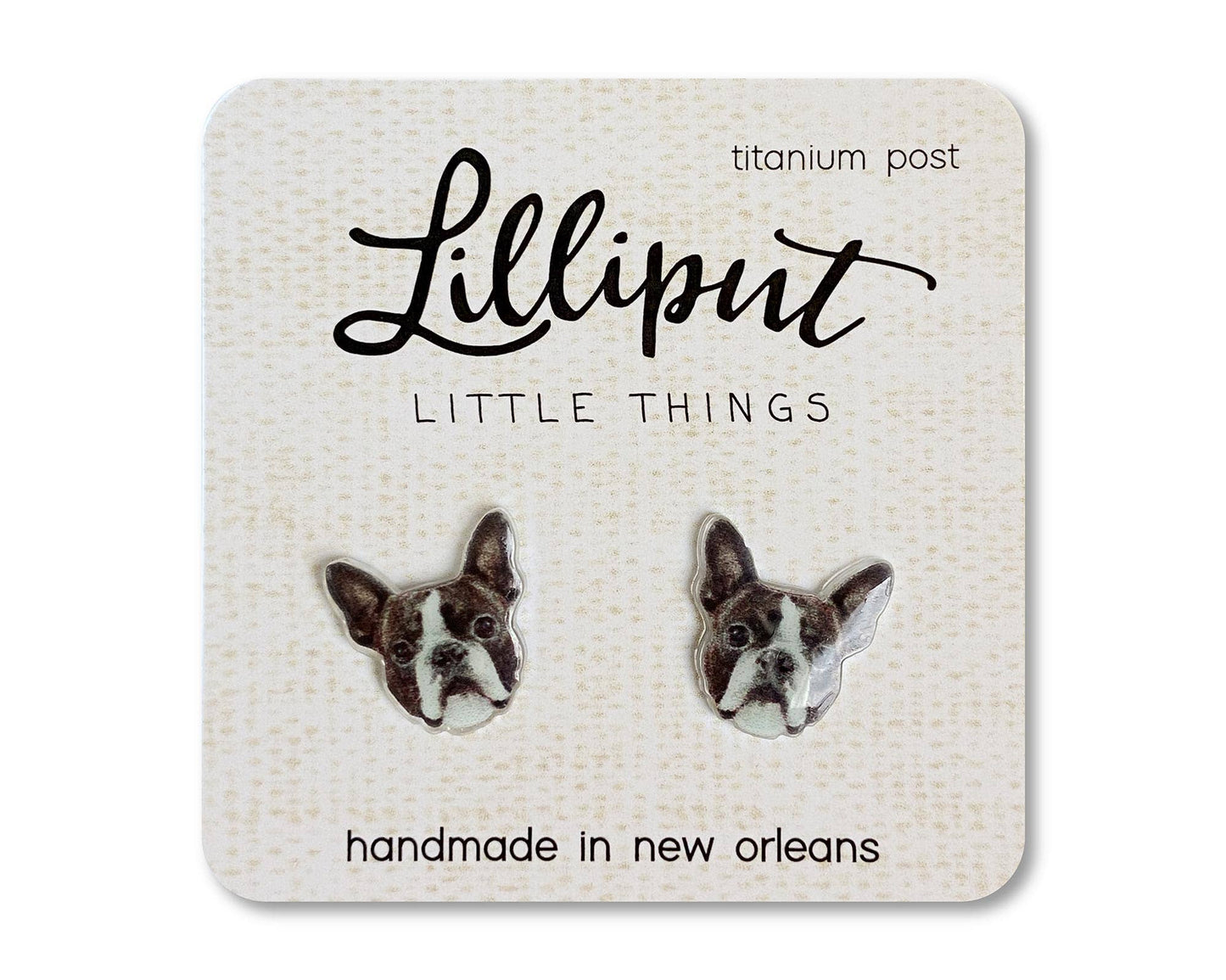 Boston Terrier Earrings - #shop_name Lilliput Little ThingsJewelry