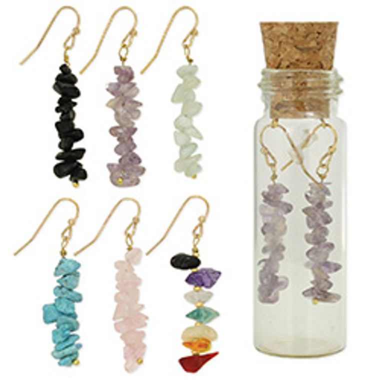 Bottled Treasures Stone Chip Earrings - #shop_name ZADBoutique Jewelry