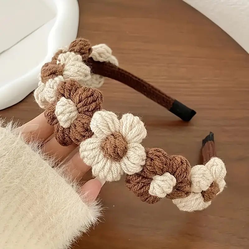 Brown & Tan Floral Boho Headband - #shop_name TMHeadbands