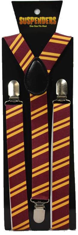 Burgundy & Gold HP Inspired Suspenders - #shop_name Kalan LpTies