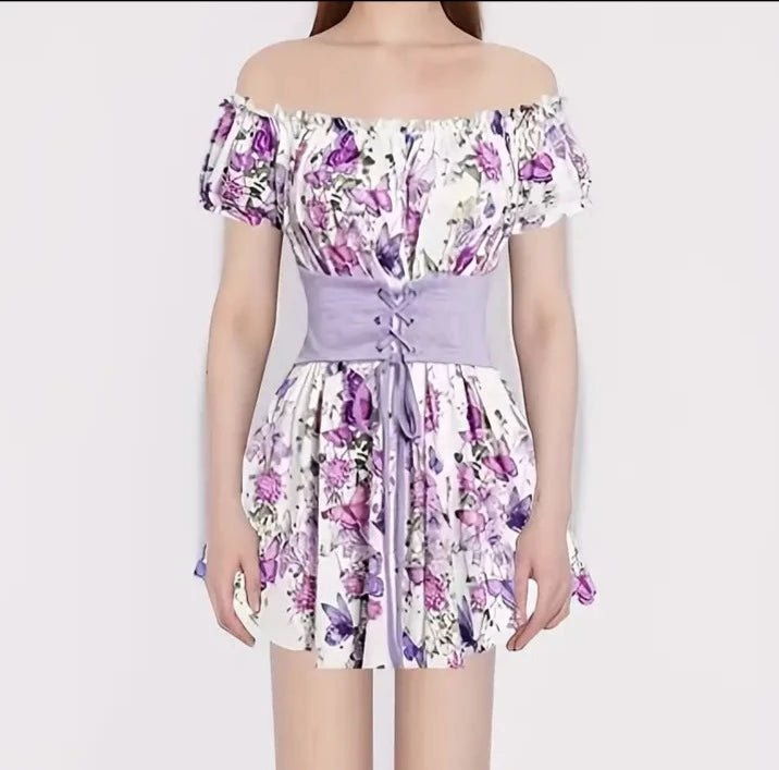Butterfly off - shoulder Corset Dress Cottage Core - #shop_name Jess's Unique BoutiqueBoutique Dresses