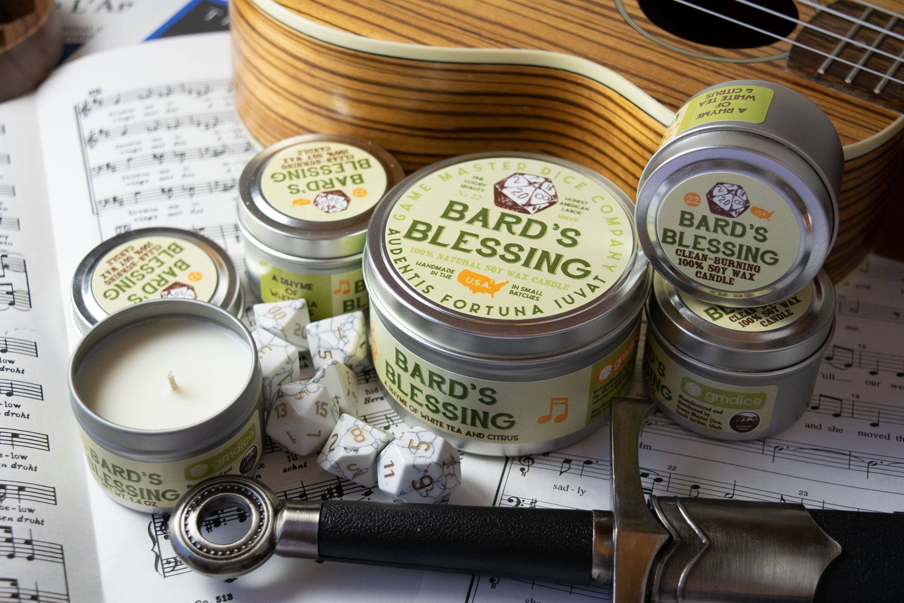 Game Master Dice - Bard's Blessing Gaming Candle
