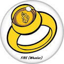 CAPTAIN PLANET FIRE RING BUTTON - #shop_name Ata BoyButtons