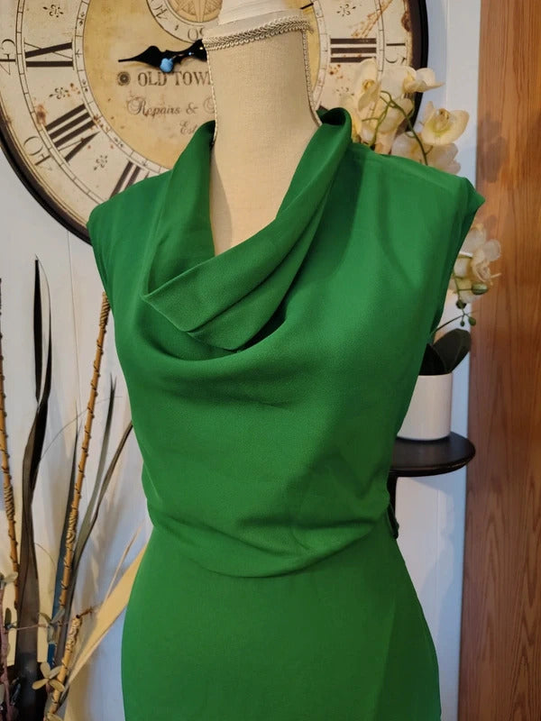 Ted Baker London Green Cowl Neck Midi Dress | Size 1