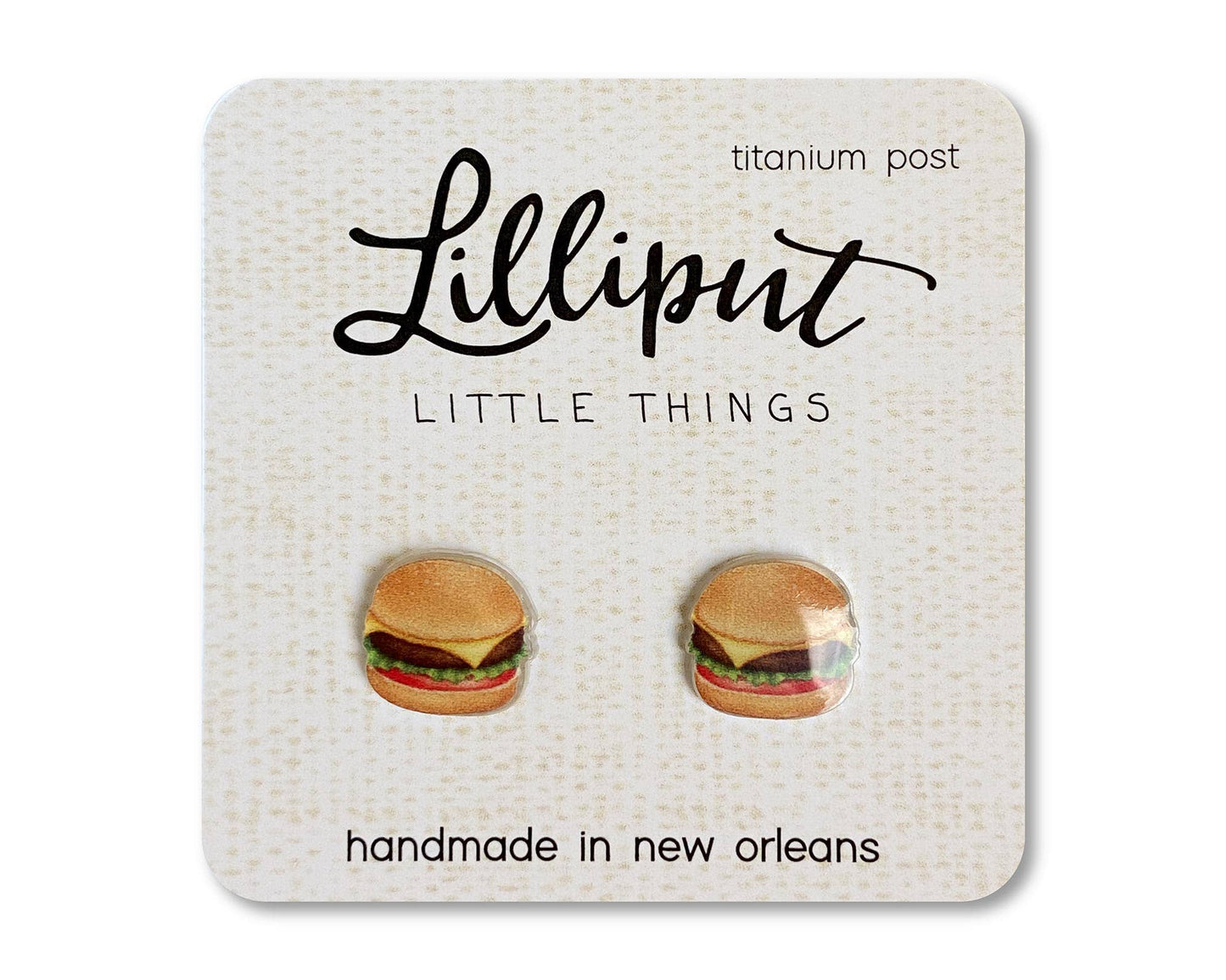 Cheeseburger Earrings - #shop_name Lilliput Little ThingsGifts