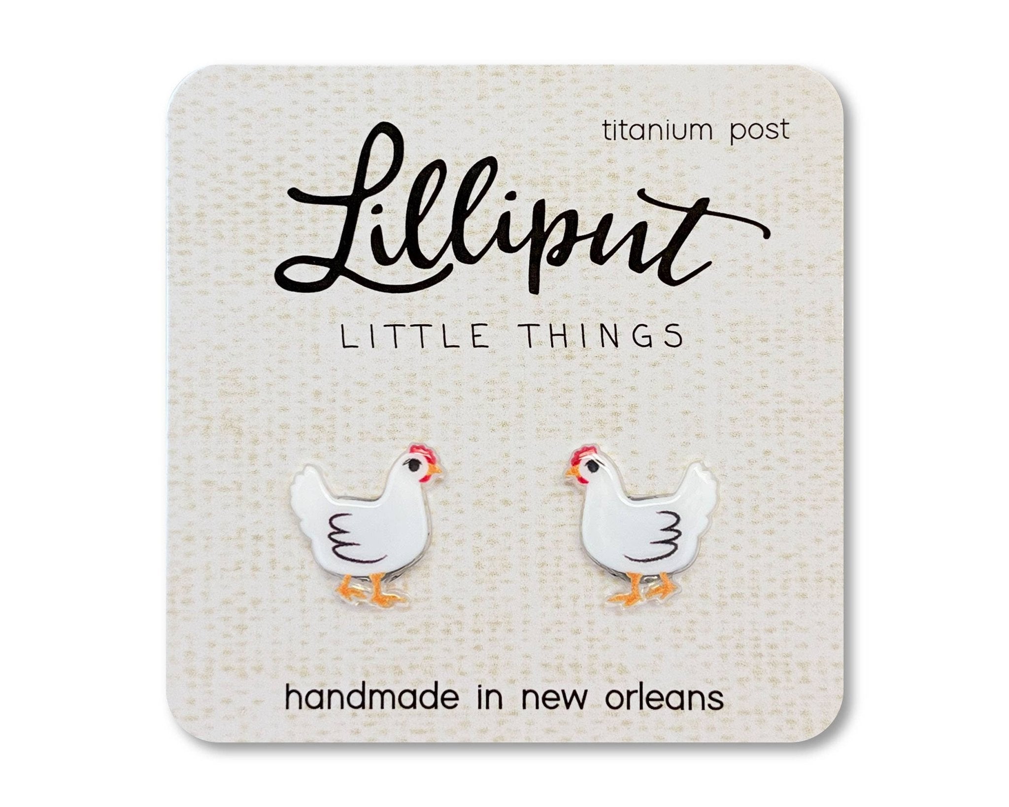 Chicken Earrings - #shop_name Lilliput Little ThingsGifts