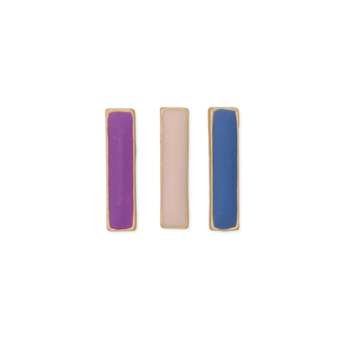 Cool Breeze Enamel Bar Gold Post Earrings - #shop_name ZADGifts