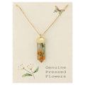 Cottage Floral Dried Yellow Flower Crystal Necklace - #shop_name ZADJewelry