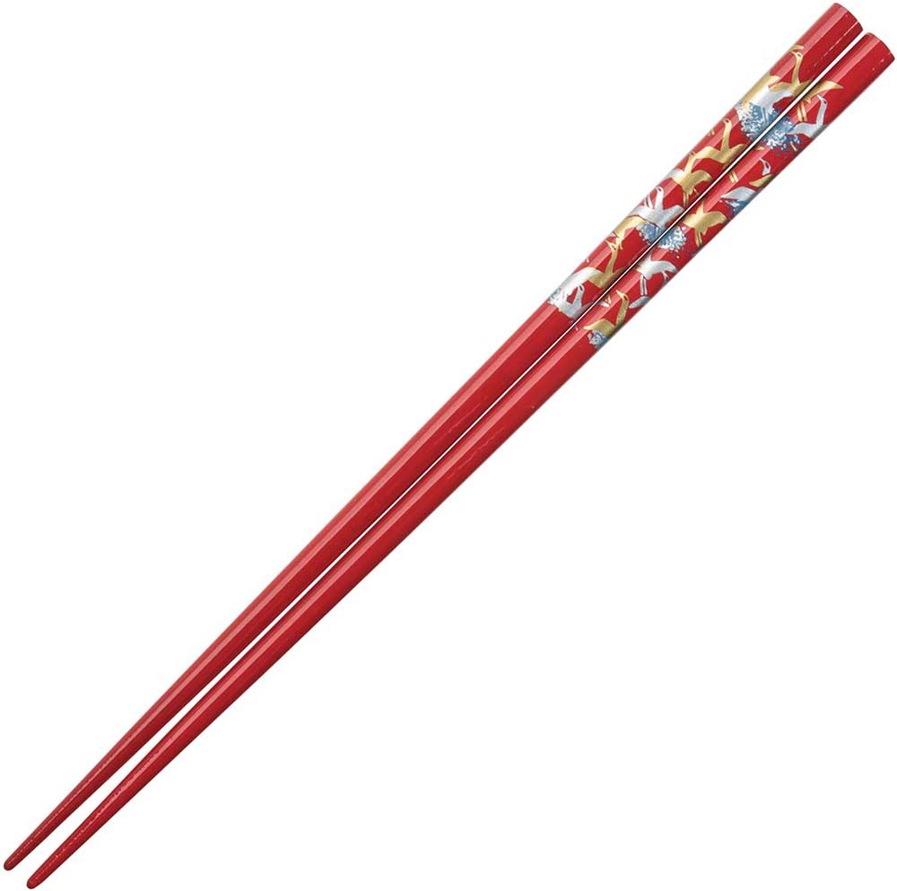 Cranes on Red Japanese Style Chopsticks - #shop_name Wholesale ChopsticksKitchen
