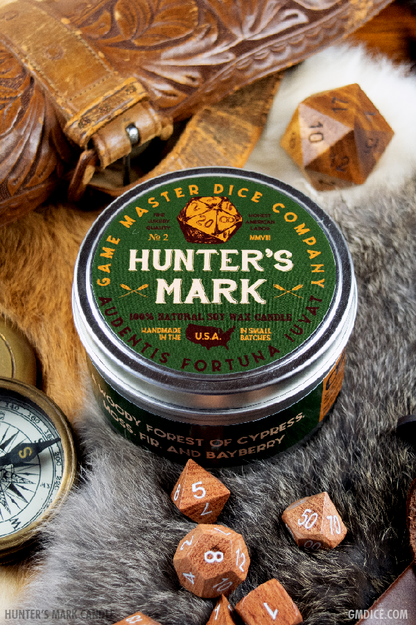 Game Master Dice - Hunter's Mark Gaming Candle