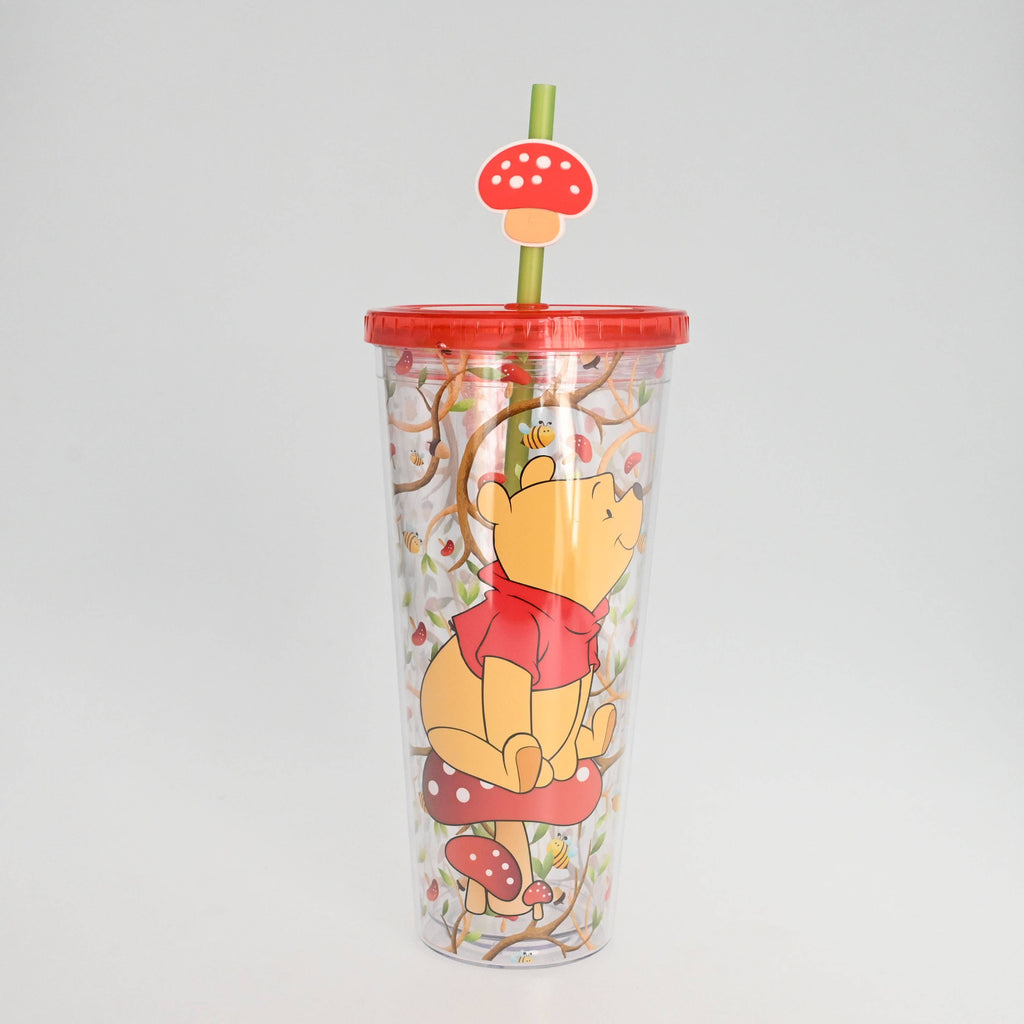Silver Buffalo - Winnie the Pooh Mushrooms Bees 24oz Plastic Cold Cup with St