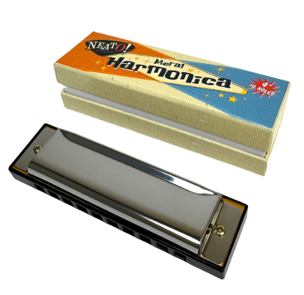 Toysmith - Neato! 4" Metal Harmonica - Retro Classic, vintage toys