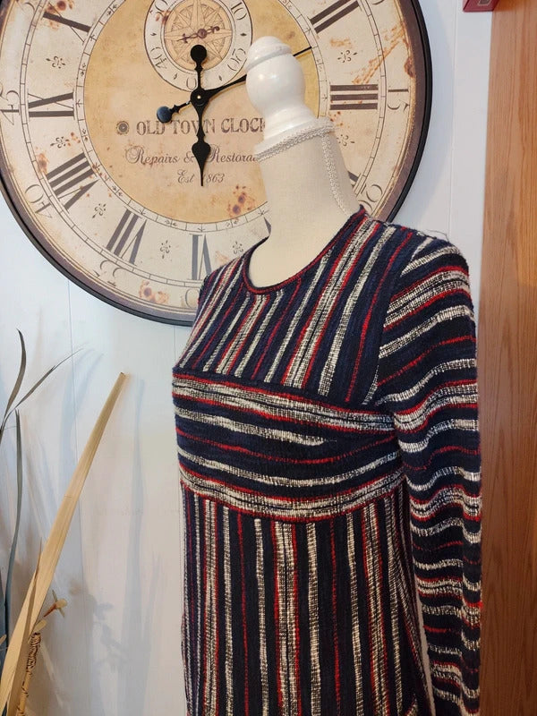 BCBGMaxazria Striped Fringe Tunic Dress XXS